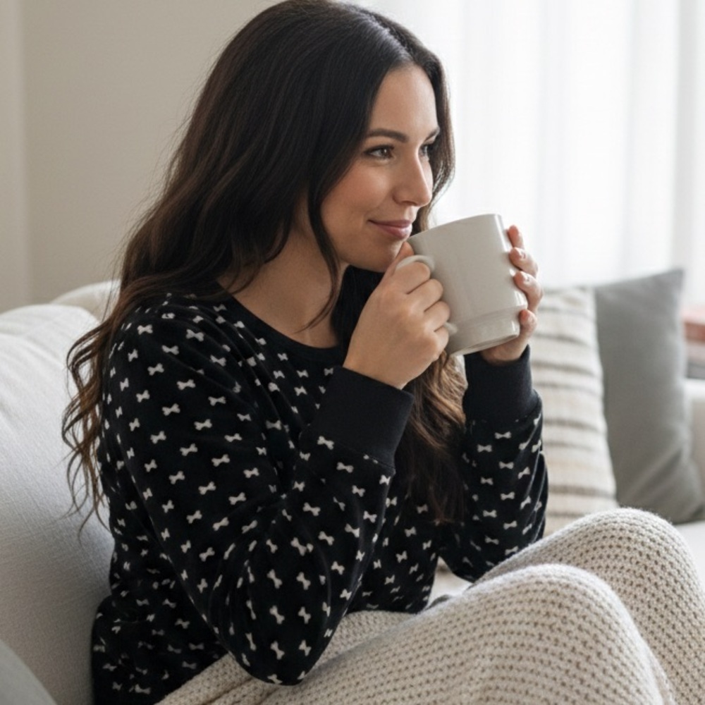 Kate Spade Black Pajama Top